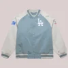 Los Angeles Dodgers Mitchell & Ness Gray Thunderstorm Head Coach Lightweight Satin Full-Snap Jacket