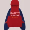 Marty Supreme Nahmias Warm-up Hooded Red And Blue Jacket
