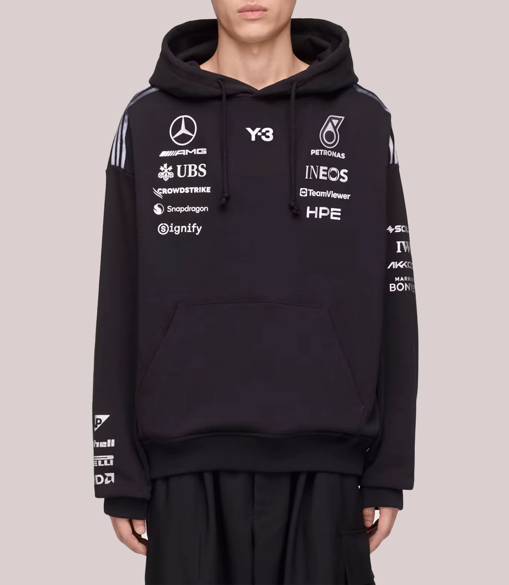 Mercedes Y-3 Team Black Fleece Hoodie