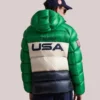 Olympics 2026 Polo Team USA Closing Ceremony Hooded Puffer Jacket Green