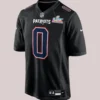 Christian Gonzalez New England Patriots Super Bowl LX Patch Black Jersey