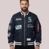Seattle Mariners Leonard Williams Opening Day Bomber Jacket Navy