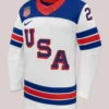 Team USA Dylan Larkin Nike US Hockey White Jersey