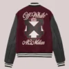 AC MILAN X Off-White Bordeaux Varsity Jacket