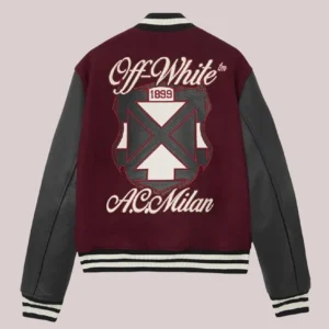 AC MILAN X Off-White Bordeaux Varsity Jacket