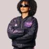 Unisex Pokémon Master Ball Satin Bomber Jacket Black For Sale