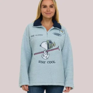 Sams Club Character Winter Sherpa Quarter-Zip Snoopy Blue Jacket