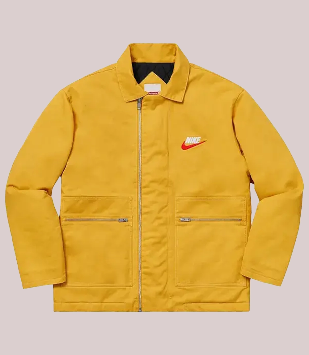 Shop Nike x Supreme Double Zip Quilted Work Zip-up Jacket Mustard