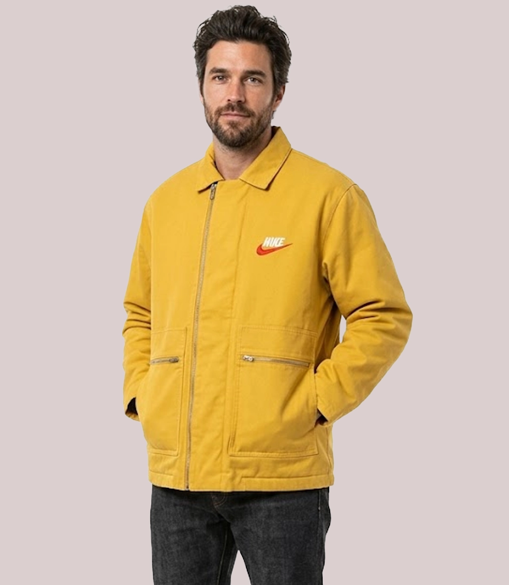 Shop Nike x Supreme Double Zip Quilted Work Zip-up Mustard Jacket