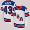 2026 Quinn Hughes Nike US Hockey Away Replica White Jersey