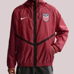 Team USA Nike Dri-FIT Soccer Full-Zip Red Anthem Hooded Jacket