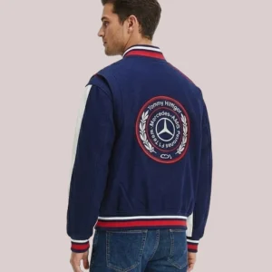 Tommy x Mercedes F1 x CR Wool Varsity Jacket Red And Navy