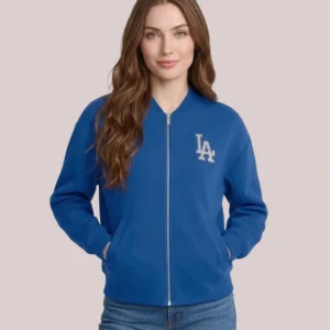 Buy Women's Los Angeles Dodgers Royal Rage Against Zip-up Jacket