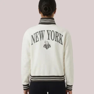 New York Liberty Sportiqe Women's Athletic Club Collection Sutton French Terry Full-Zip Jacket Cream