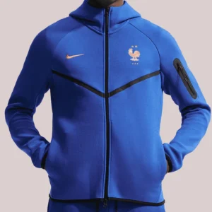 France National Team Nike 2026 Tech Fleece Windrunner Raglan Full-Zip Hoodie - Blue