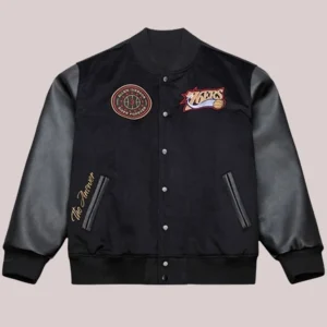 Philadelphia 76ers x Mitchell & Ness Allen Iverson Black Walk The Tunnel Varsity Jacket