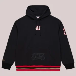 Mitchell & Ness Philadelphia 76ers Allen Iverson Playmaker Black Pullover Fleece Hoodie