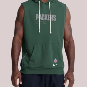 Nike Green Bay Packers Green Sideline Standard Issue Dri-FIT Sleeveless Hoodie