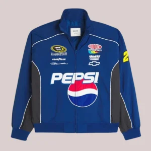 Hollister Pepsi NASCAR Graphic Zip-Up Racing Jacket Blue