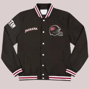 Unisex Indiana Hoosiers Blackout Full-Snap Satin Jacket Black