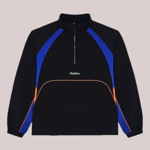 2026 Black Baseline Malbon x New York Knicks Quarter-Zip Jacket Black