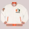 2026 Miami Hurricanes Whiteout Varsity Bomber Jacket White