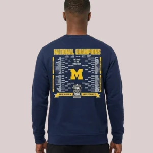 Michigan Wolverines 2026 NCAA Basketball National Champions Navy Sweatshirt
