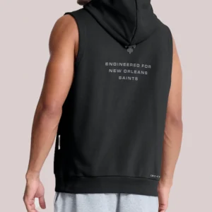 New Orleans Saints Nike Black Sideline Sleeveless Hoodie