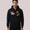 Unisex OVO x WWE Wrestlemania VI Black Full-Zip Fleece Hoodie For Sale