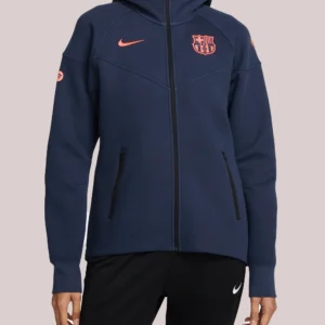 Nike Barça Tech Fleece Zip-up Blue Hoodie Jacket