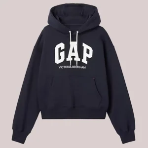 Gap × Victoria Beckham French Terry Pullover Navy Fleece Hoodie