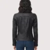 Women's Cafe Racer Black Quilted Leather Jacket
