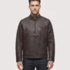 American Clothin Sheepskin Brown Leather Jacket For Mens