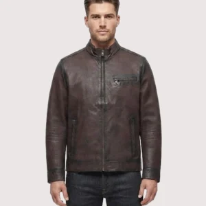 American Clothin Sheepskin Brown Leather Jacket For Mens